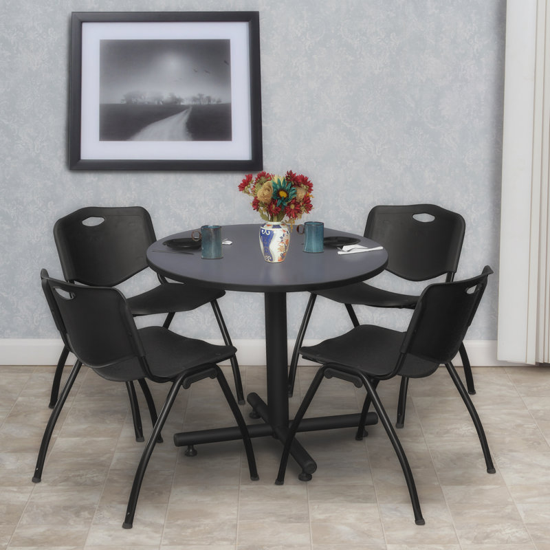 Table de salle de repos Nicklo, Gris, Noir, 29" H x 30" L x 30" D