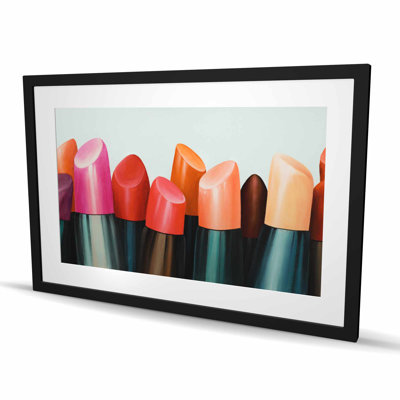 Rouge à lèvres Addict - reproduction encadrée pour décoration de salle de bain