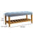 Warwickshire Wood Upholstered Storage Bench with Slatted Shelf-2028736825-2024484496