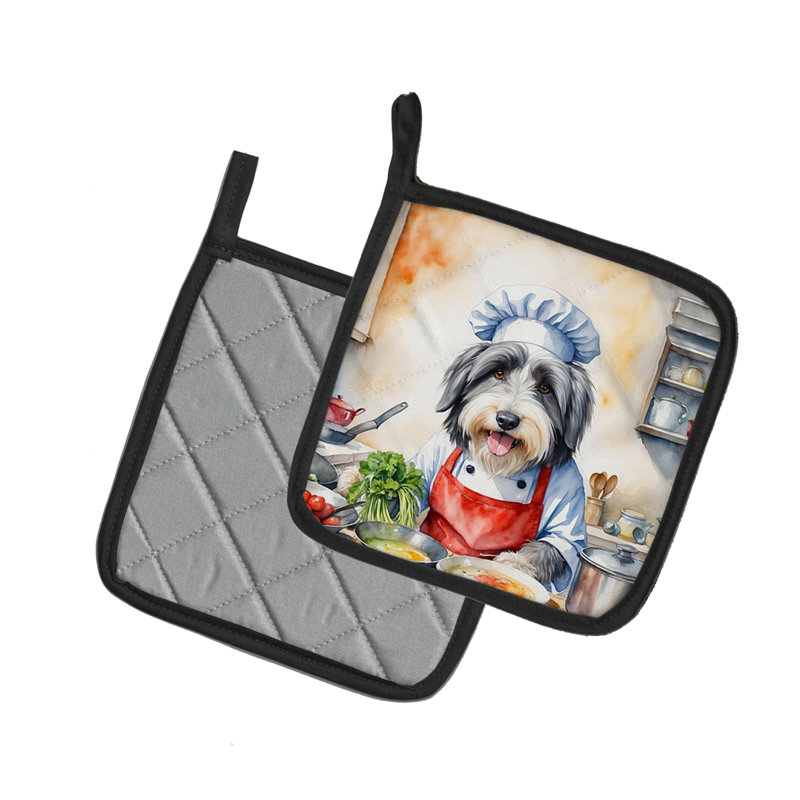 Caroline's Treasures The Dog Chef Polyester Potholder Set