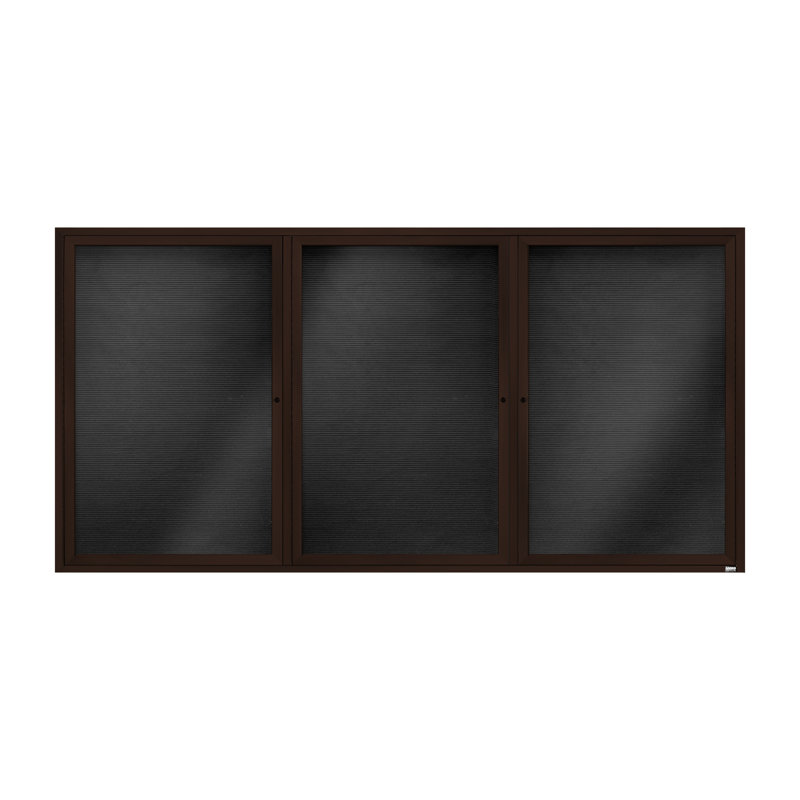 Tableau d'affichage mural fermé pour armoire d'annuaire, Bronze anodisé, Trois, H 48 po x l 96 po
