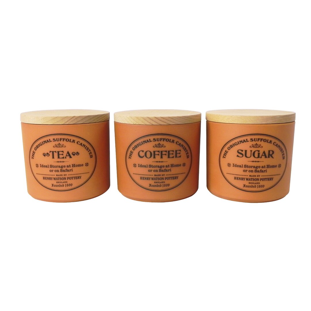 Original Suffolk 3-teilige Kaffee-, Tee- und Zuckerdosen-Sets