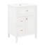 Meuble-lavabo 24 po avec lavabo, armoire de rangement en bois massif avec 2 tiroirs et un tiroir basculant, tablettes réglables-909634914