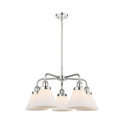 Cone 5 Light Stem Hung Chandelier