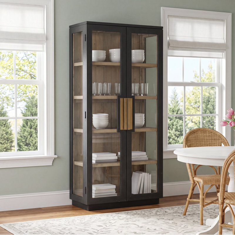 Landin Larson Reclaimed Pine Wood Cabinet, Black