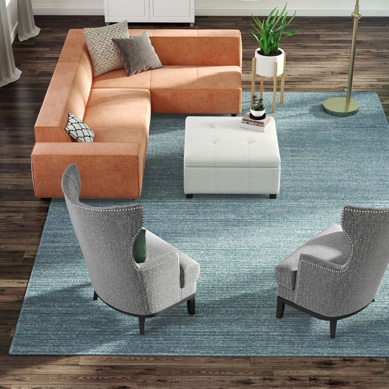 Mcevoy Aqua Area Rug, Square 9'