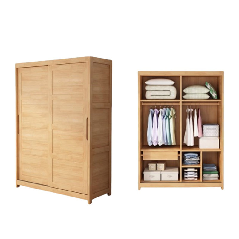 Garde-robe rétro pratique et classique, Burlywood, H 82,68 po x l 55,12 po x P 24,41 po