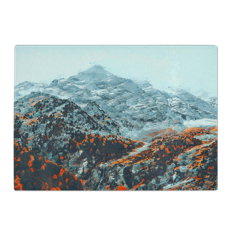 Tempered Glass Trees in Italy Chopping Board, 39 cm W x 28.5 cm L