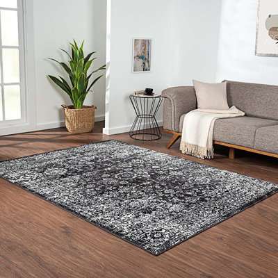 Tapis persan tissé délavé rétro, tapis distinctif