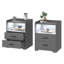 2 Drawer Bedside Table with Charging Station and Human Sensor Light-126012810