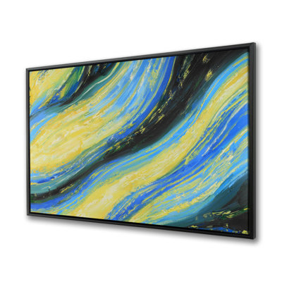 «Wave magique liquide», art abstrait encadré, vagues