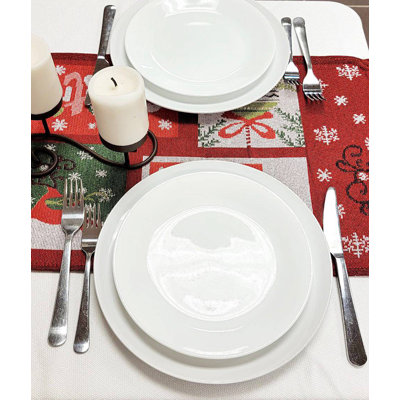 Holiday Patchwork Christmas Table Runner F07M5-8D