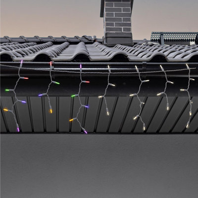 Celebrations Platinum LED T5 Multicolored/Warm White 100 ct Icicle Christmas Lights 8.5 ft.