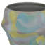 Vase décoratif en céramique, motif coups de pinceau bleu et jaune, 10 pouces