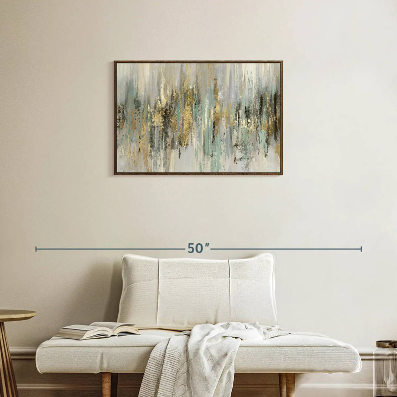 Dégoulinant d'or, Cadre flottant noyer, 46 po x 31 po