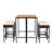 5-Piece Bar Height Table And Four Stools With Cushions, Dining Table Set