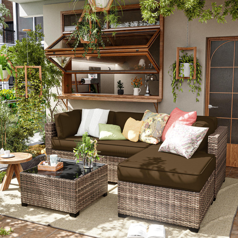 9 Pcs Outdoor Cushion Slipcovers All-Weather Patio Cushion Covers For Outdoor Furniture, Covers Only, Brown