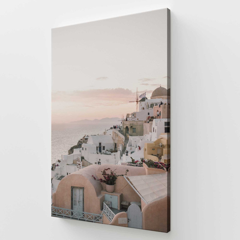 «Sunset Over Santorini», reproduction sur toile, Stretched Canvas, 72" H x 48" W x 1.25" D