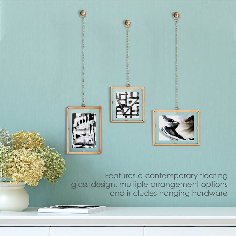 Melannco Rectangular Hanging Metal Frames, Set of 3, Rectangle