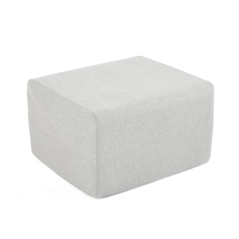 Repose-pieds d'extérieur résistant à l'eau Montelongo - mélange de coton et mousse haute densité, Gris clair