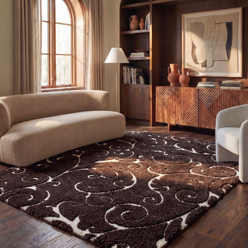 Tapis d'intérieur à motif floral à poils longs Florida, 8'-0" x 10'-0" Rectangle
