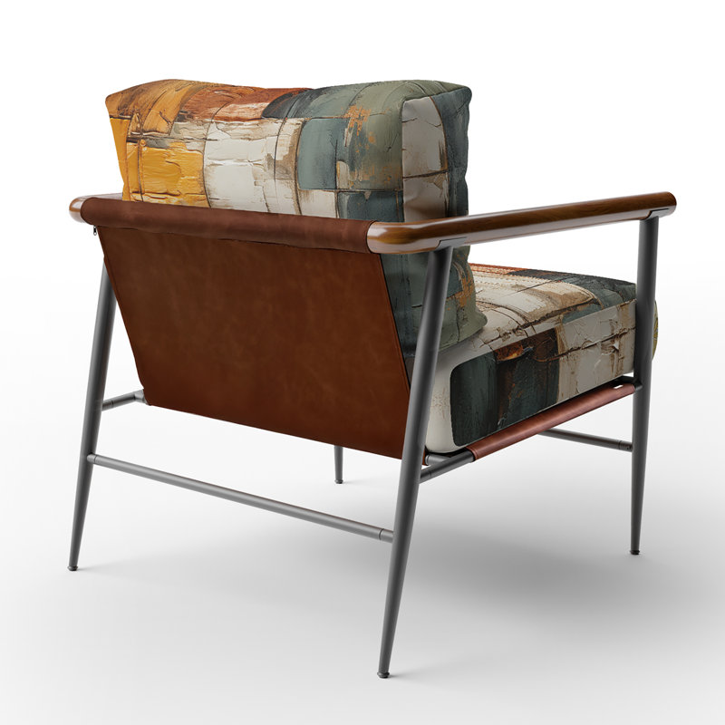 Fauteuil d'appoint rembourré en velours Hardedge Art Earthy Euphony I, Noir