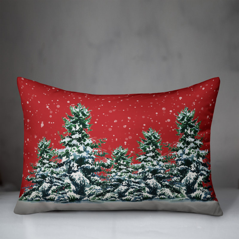  Housse de coussin Snowy Trees, Polyester/ Bourre en polyester