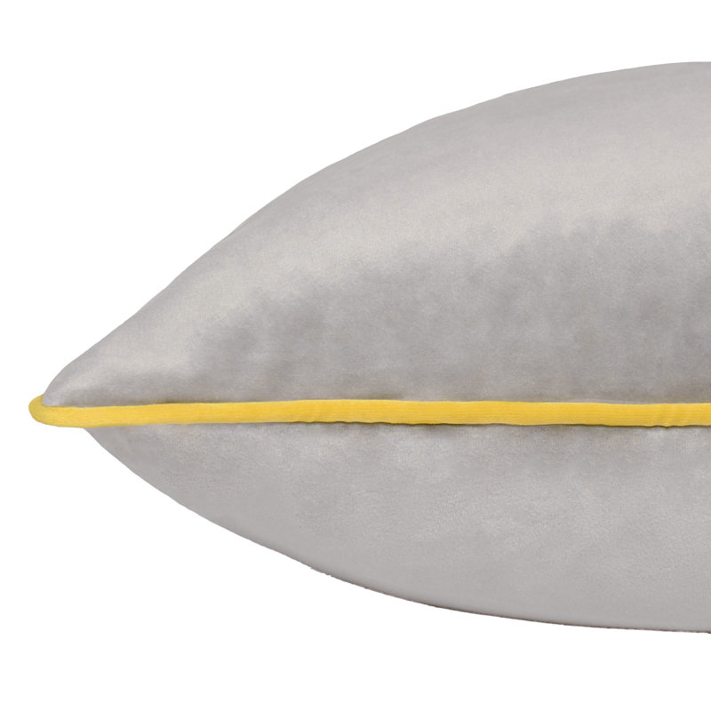 Meridian Square Cushion, White/Grey, Square 45cm, Pillow Cover Only - No Insert