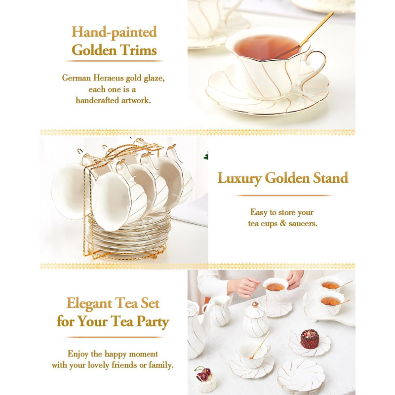White porcelain tea set