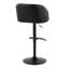 Tabouret de bar réglable en métal et similicuir noir avec repose-pieds arrondi en T - ensemble de 2-125535909