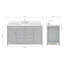 Meuble-lavabo simple 60 po avec plateau en quartz blanc Abbate-85363981