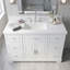 Meuble-lavabo simple de 122 cm (48 po) avec lavabo et dosseret intégrés en surface solide, armoire de rangement à 7 tiroirs, portes à fermeture amortie, style traditionnel autoportant, assemblage requis-787191794