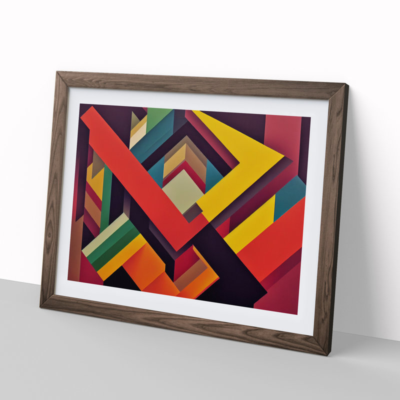 Imaginative Abstract - Single Picture Frame Print, 25cm H x 34cm W x 2cm D, Walnut