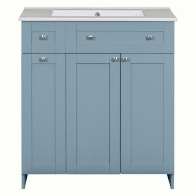 Ensemble de meuble-lavabo avec lavabo en céramique