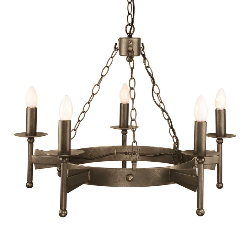 Dabrowski 5 - Light Waggon Wheel Chandelier