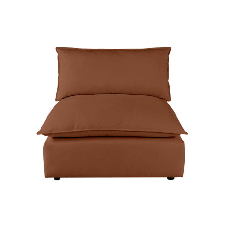 Chaise sans accoudoirs Ellaria, Velours cognac