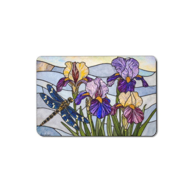 Tapis de bain vitrail iris, 16 x 24 po, Floral mauve
