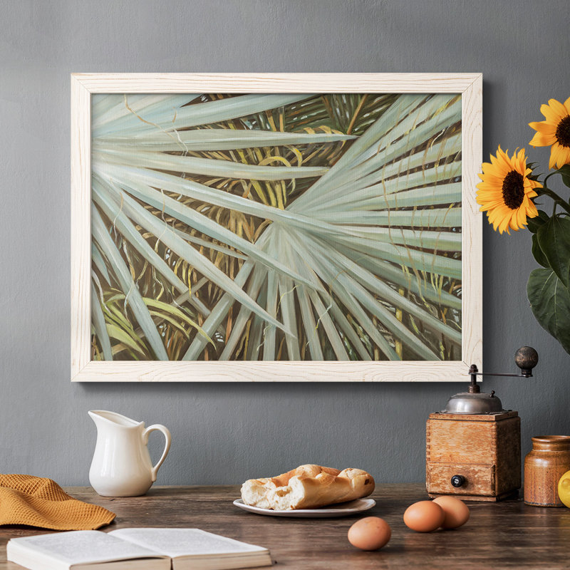 " Suave Fronds ", White Single Picture Framed, 18" H x 26" W x 1.5" D