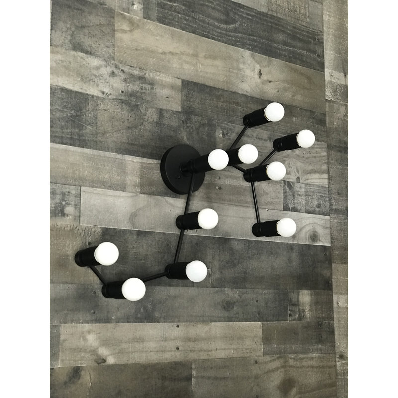 Lei Armed Sconce, Matte Black