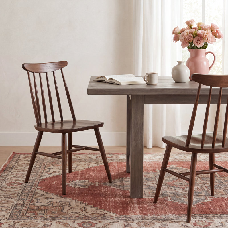 Chaises Windsor assemblées en chêne massif, Brown Oak