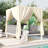 Elegant Outdoor Patio Sunbed With Canopy And Thick Cushions-466318705