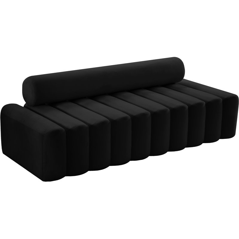 Erlond 83.5'' Velvet Sofa, Black Velvet