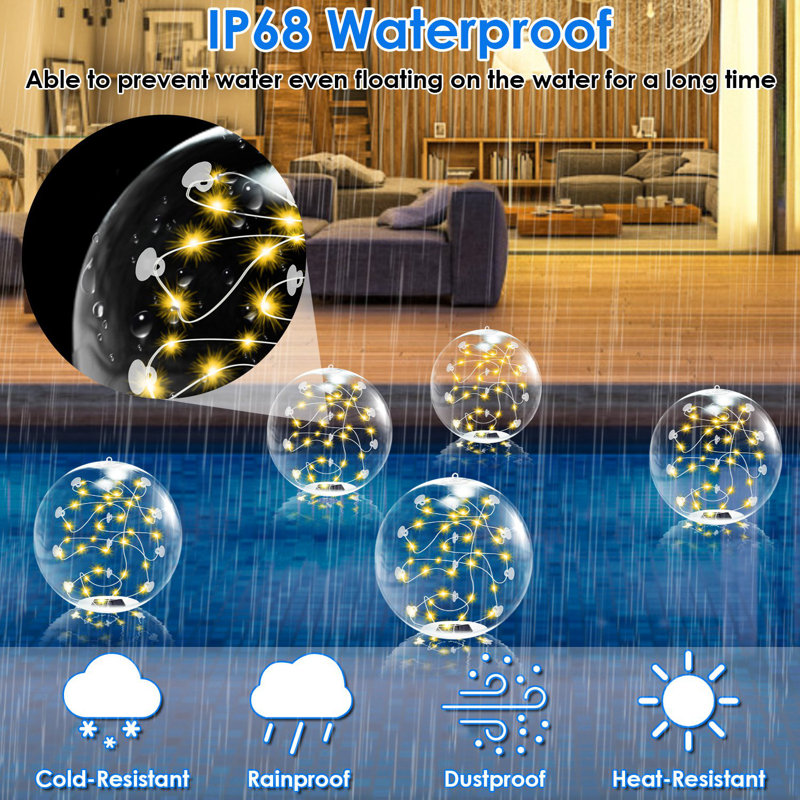 14in Solar Floating Pool Lights CE/FCC/UKCA Certified, 6