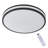 13-Inch Microwave Motion Sensor LED Flush Mount Ceiling Light, 24W 4000K, Dimmable, 10-100% Dimmable with Remote, Black Double Ring Modern Lighting Fixture for Hallway Basement Entryway, cETL Listed