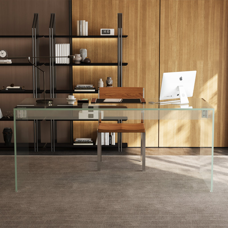 Bureau en verre trempé 53,14 po, bureau de jeu
