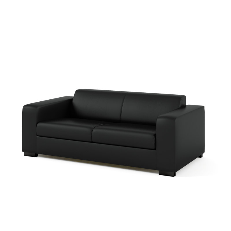 Mallard Faux Leather 2 Seater Sofa, Black