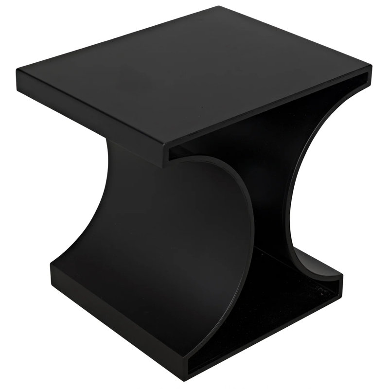 Alec Geometric Black Metal Industrial Side Table