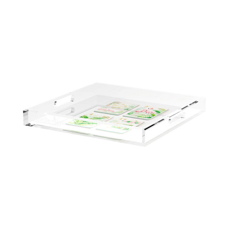 Mahjong Acrylic Decorative Tray, 15"W x 15"D x 2"H