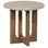 Bliss Outdoor End Table- Wood & Travertine
