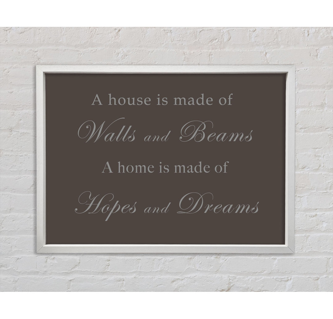 Home Quote Walls N Beams Hopes N Dreams Chocolate - Single Picture Frame Kunstdrucke auf Leinwand